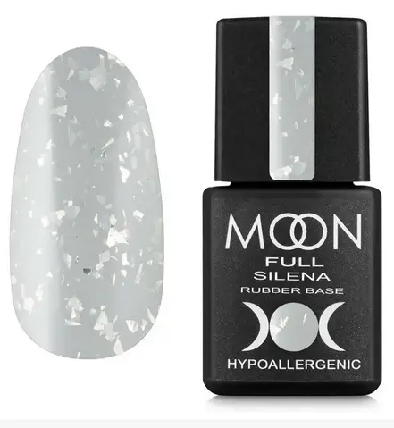 MOON FULL / SILENA POTAL RUBBER BASE №2020 / світло-сірий із сріблястою поталлю