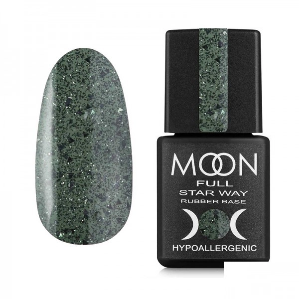 MOON FULL / Rubber Base Star Way №2055 / сіро-зелений світловідбивний / 8 мл (Розпродаж. Термін 05.25)