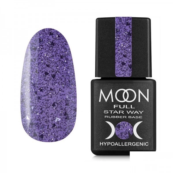 MOON FULL / Rubber Base Star Way №2053 / світло-фіолетовий світловідбивний / 8 мл (Розпродаж. Термін 05.25)