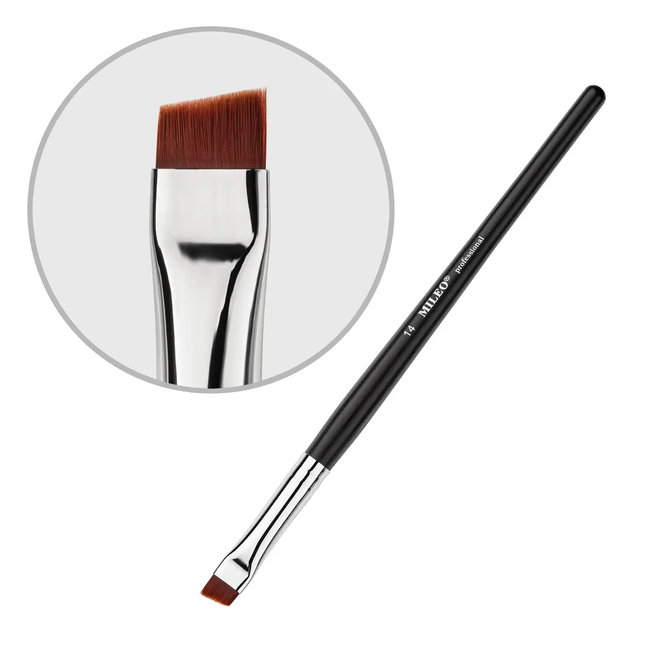 Mileo / Кисточка для бровей / №14 (черная ручка)