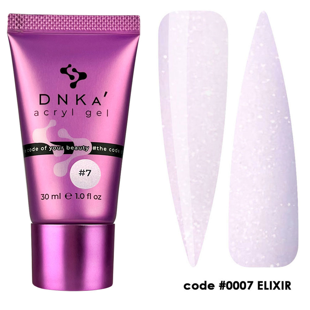 DNKa’ / Аcryl Gel #0007 / Elixir / 30мл (tube)(рожевий з шиммером)