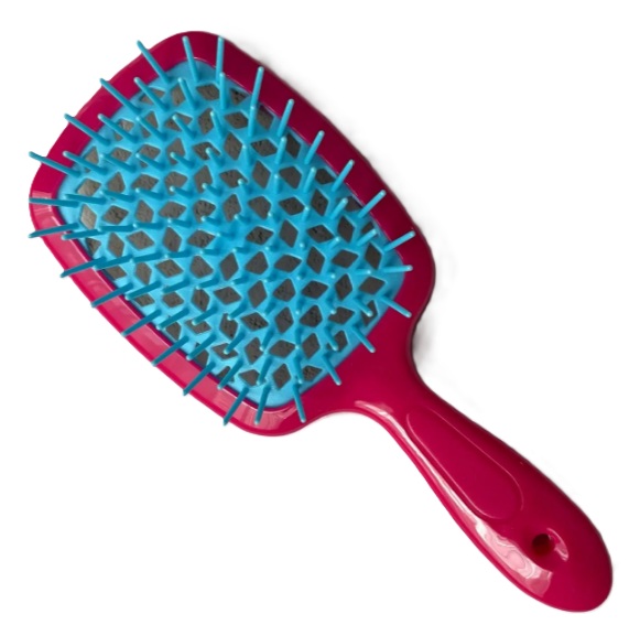 Hollow Comb / Гребінець для волосся Superbrush Plus / Малина з блакитним