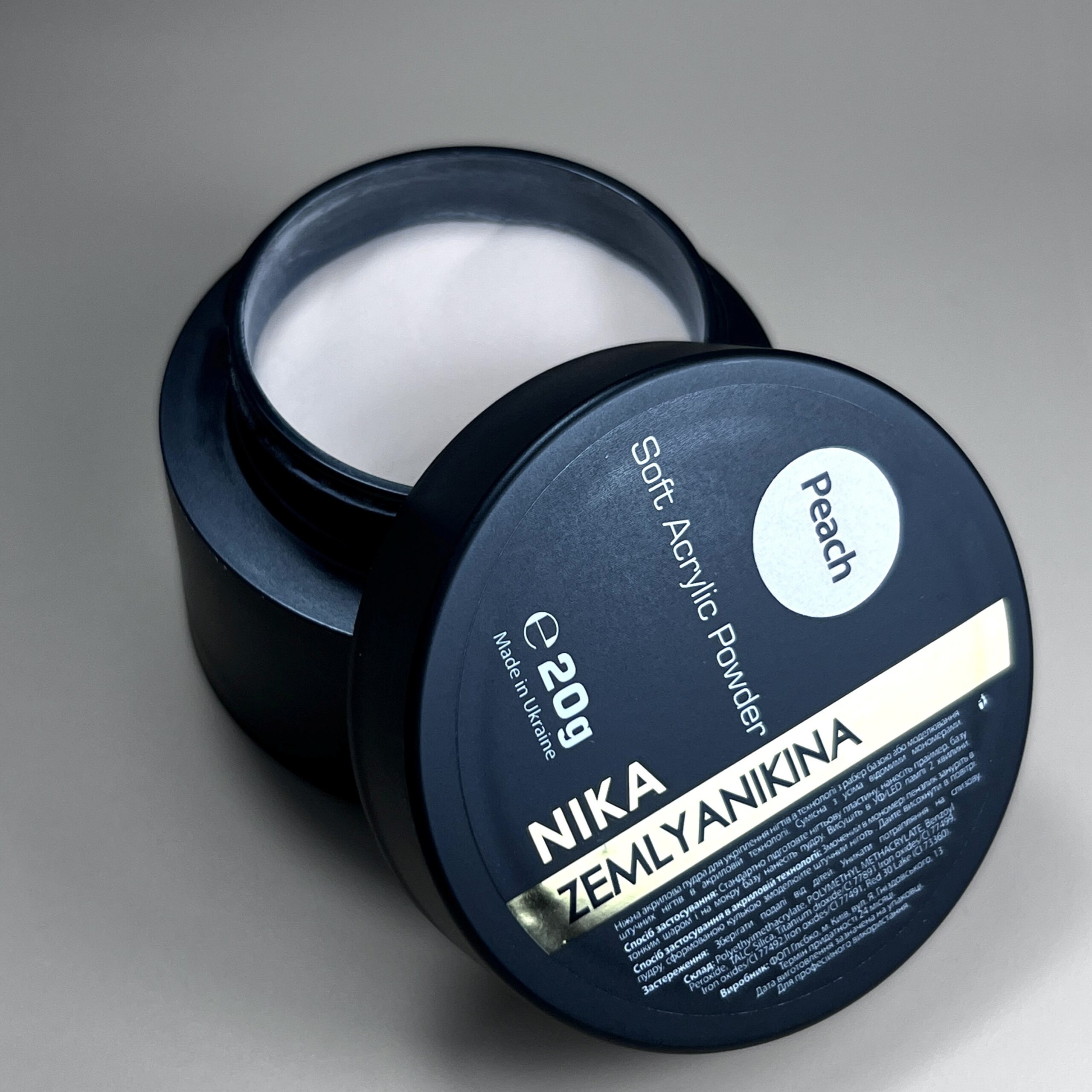Nika Zemlyanikina / Акриловая пудра / Soft acrylic powder / Peach / 20 г