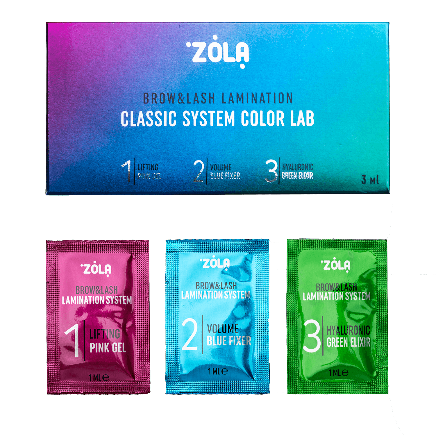 ZOLA / Color Lab / Набір для ламінування в саше / (3 x 1 ml)