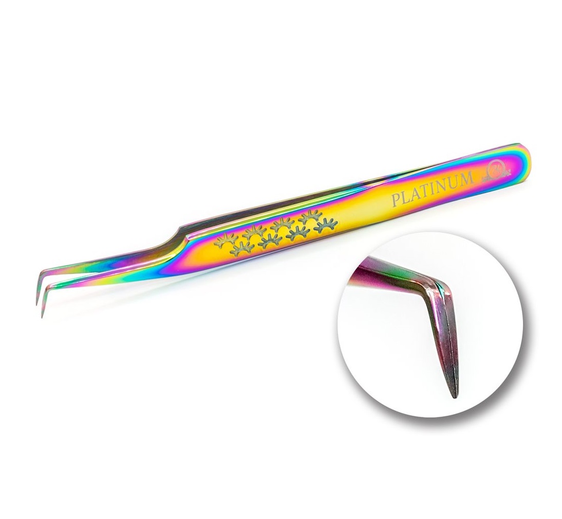 Platinum / Пінцет для вій / Multicolor lash ET 15 № 3