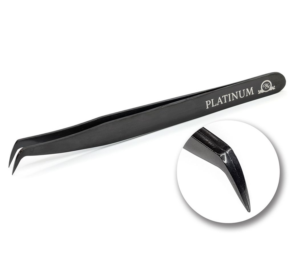 Platinum / Пінцет для вій / Black lazer № 29