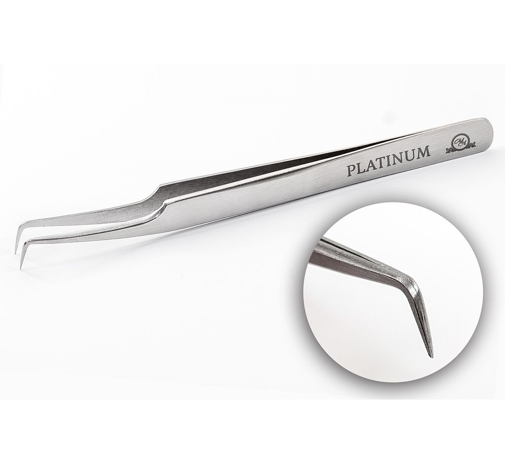 Platinum / Пінцет для вій / ET 15 № 1 / Сірий