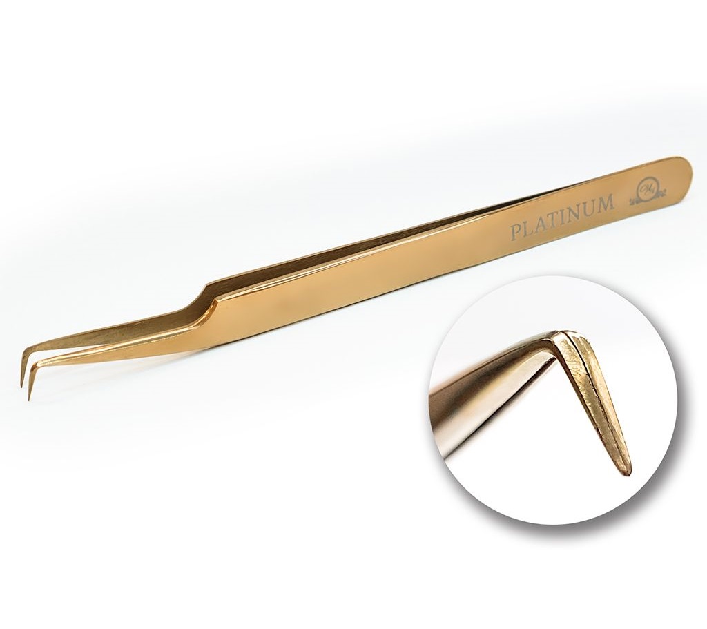 Platinum / Пінцет для вій / ET 15 № 2 / Рожеве золото