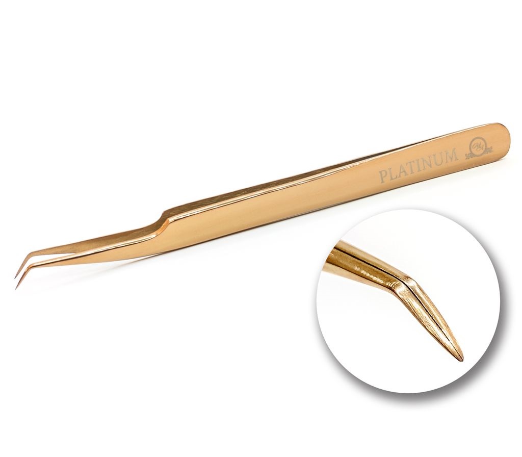 Platinum / Пінцет для вій / ET 45 № 17 / Рожеве золото