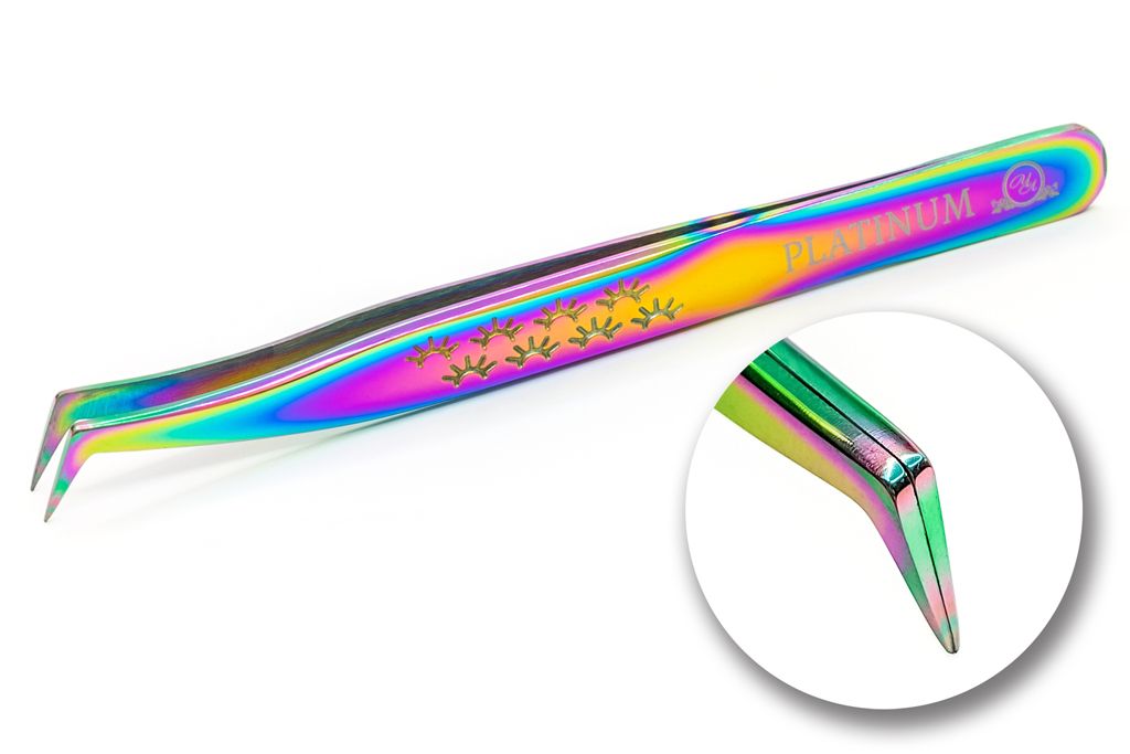 Platinum / Пінцет для вій / Multicolor lash № 24