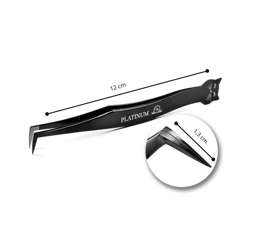 Platinum / Пінцет для вій / Lazer / Чорний котик