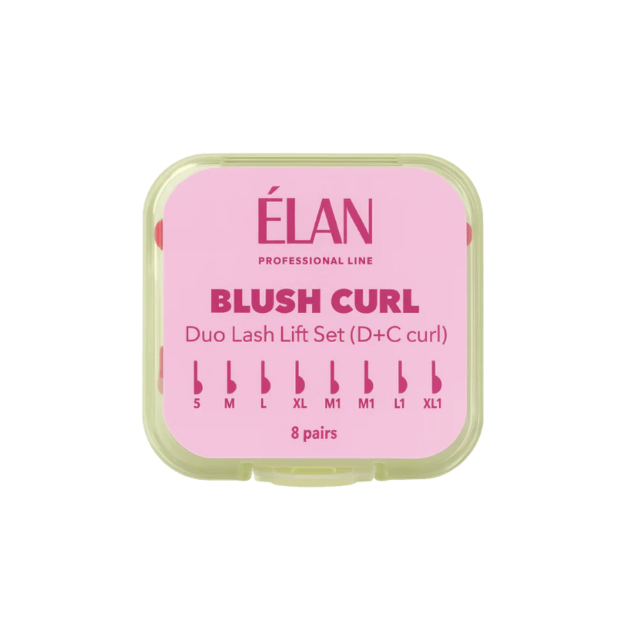 Elan / Комплект силіконових валиків для ламінування / BLUSH CURL /з вигинами D і C