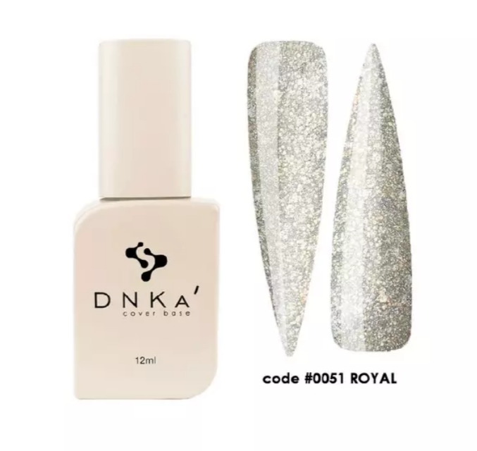 DNK'a / Cover Base #0051 / Royal / прозрачный с золотой талью, светоотражающий / 12 мл (Распродажа. Применим к 20.02.2026)