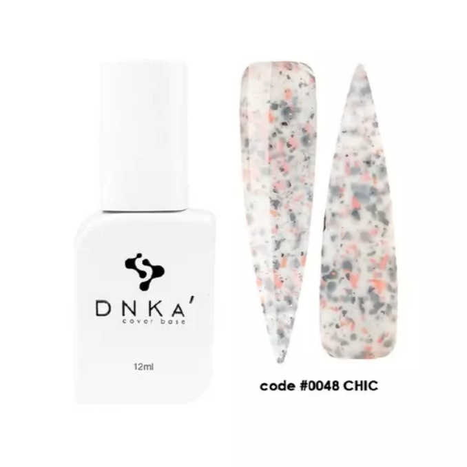 DNK'a / Cover Base #0048 / Chic / молочный с разноцветной талью / 12 мл (Распродажа. Применим к 22.02.2026)