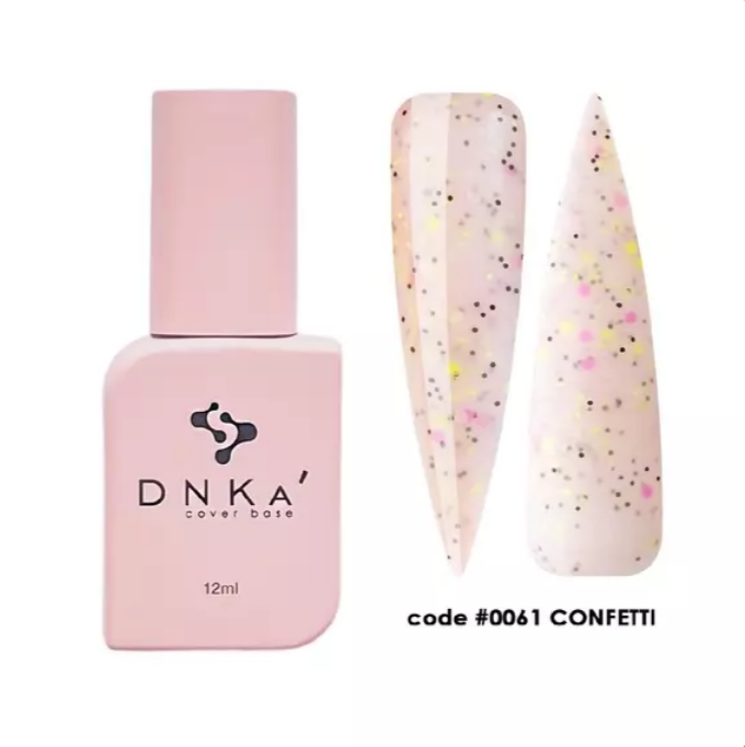 DNK'a / Cover Base #0061 / Confetti / светло-розовый с крошкой / 12 мл (Распродажа. Применим к 19.05.2026)