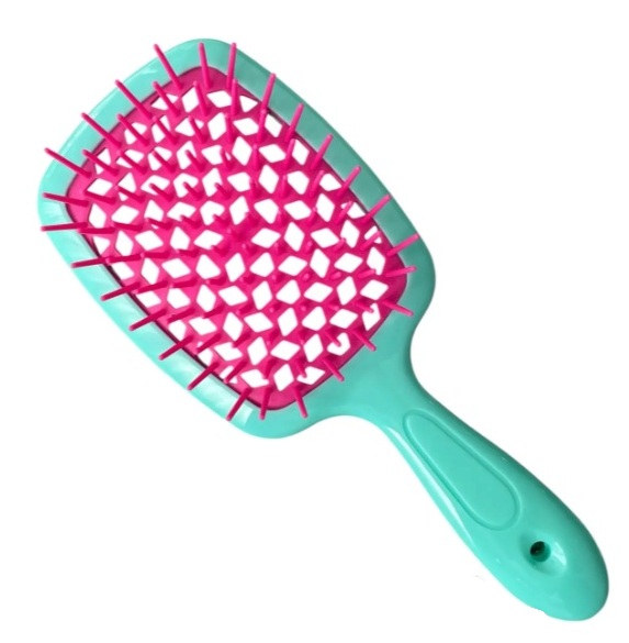 Hollow Comb / Гребінець для волосся Superbrush Plus / М'ятний з малиновим