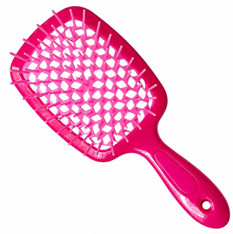 Hollow Comb / Гребінець для волосся Superbrush Plus / Малиновий з рожевим