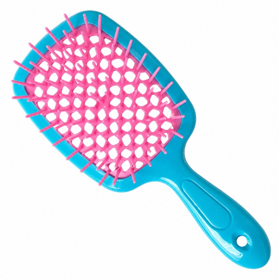 Hollow Comb / Гребінець для волосся Superbrush Plus / Блакитний з рожевим