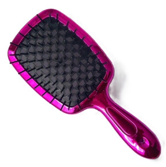 Hollow Comb / Гребінець для волосся Superbrush Plus / Фуксія з чорним Chrome