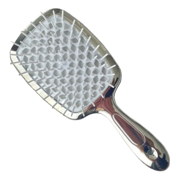 Hollow Comb / Гребінець для волосся Superbrush Plus / Срібло з білим Chrome