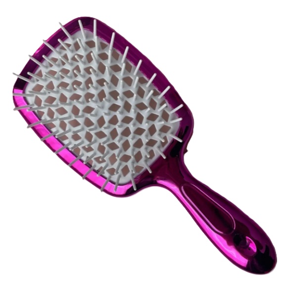 Hollow Comb / Гребінець для волосся Superbrush Plus / Фуксія з білим Chrome