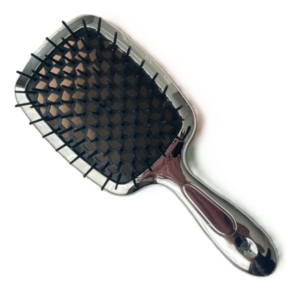 Hollow Comb / Гребінець для волосся Superbrush Plus / Срібло з чорним Chrome
