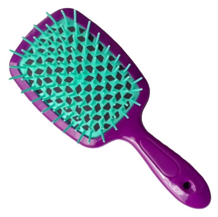 Hollow Comb / Гребінець для волосся Superbrush Plus / Фіолетовий з м'ятним