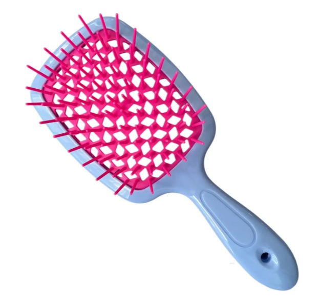 Hollow Comb / Гребінець для волосся Superbrush Plus / Блакитний з малиновим