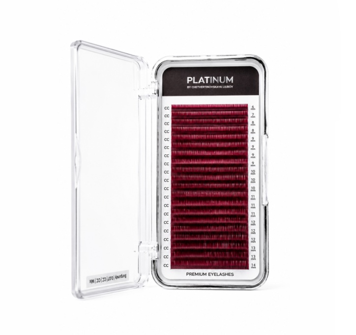 Platinum / Кольорові вії Burgundy / 24 лінії