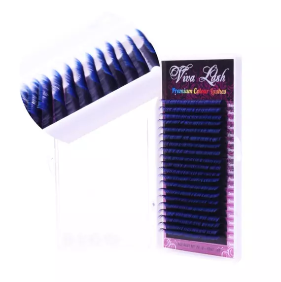 Вії Viva Lash / Мікс / Чорні з синіми кінчиками