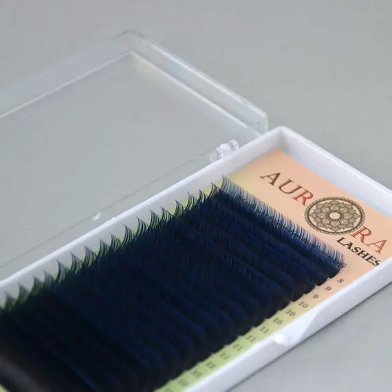Вії Aurora Lashes Mink / Мікс / Чорні з синіми кінчиками
