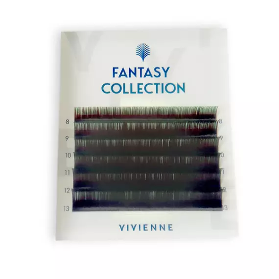 Вії Vivienne Fantasy Collection / Міні мікс / Чорні з зеленими кінчиками
