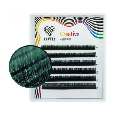 Вії Lovely / Мікс mini / Двотонові зелені