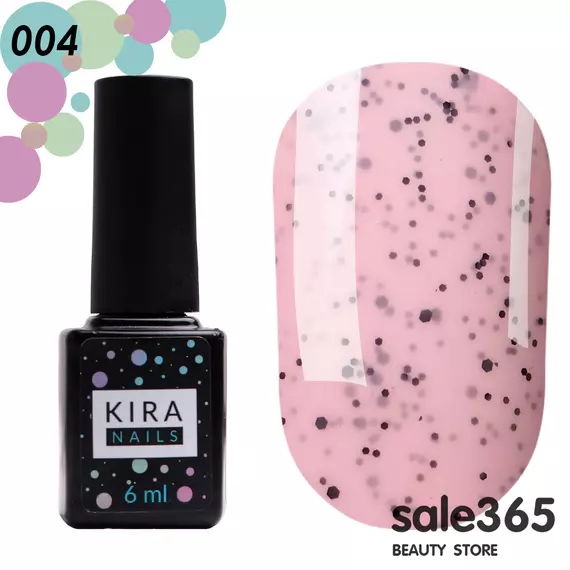 KIRA Nails / Гель-лак №004 Полуниця (з крихтою) / Чіа пудинг / 6 мл