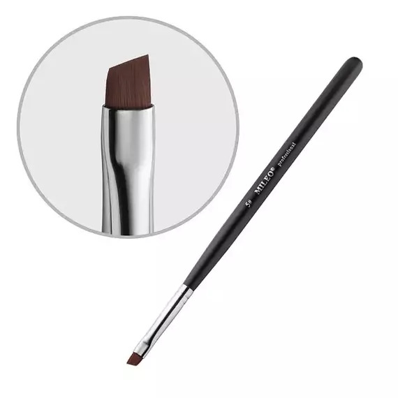 Mileo / Пензлик для брів скошений № 5 (чорна ручка)