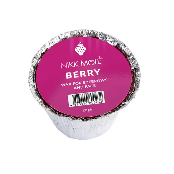 NIKK MOLE / Віск твердий у брикеті для брів та обличчя / Berry / 150 гр