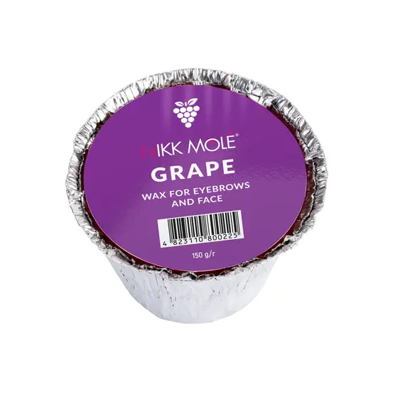 NIKK MOLE / Віск твердий у брикеті для брів та обличчя / Grapes / 150 гр