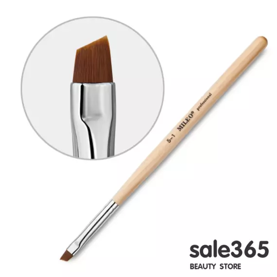 Mileo / Пензлик скошений № 5-1 (дерев'яна ручка)