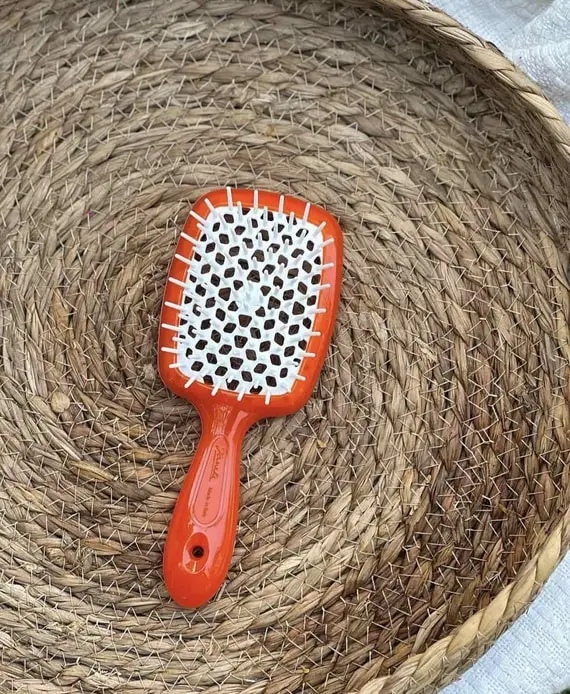 Janeke / Гребінець для волосся / Помаранчевий з білим / Superbrush