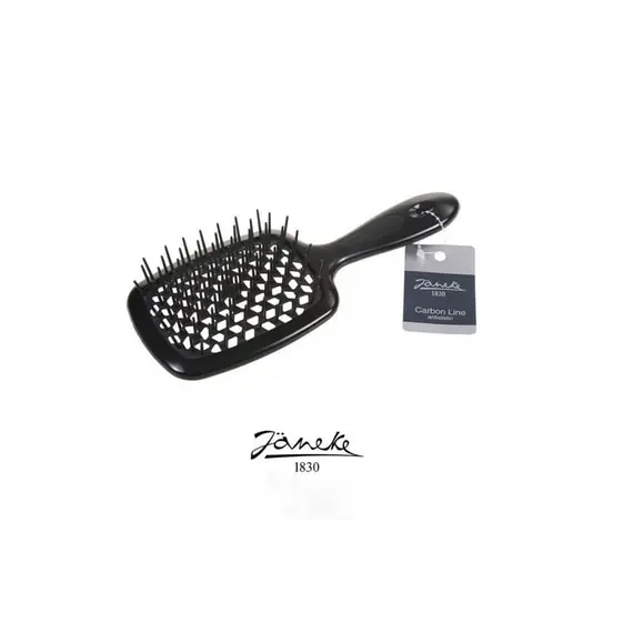 Janeke / Расческа для волос / Superbrush Carbon Line / Черный карбон