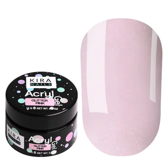 Kira Nails / Acryl Gel - Glitter Pink (Розпродаж. Термін до 01.05.2024р)