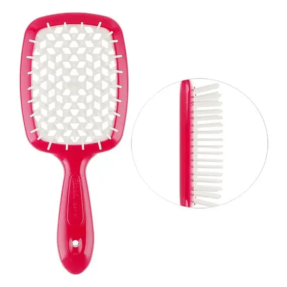 Janeke / Гребінець для волосся / Малиновий з білим /  Superbrush