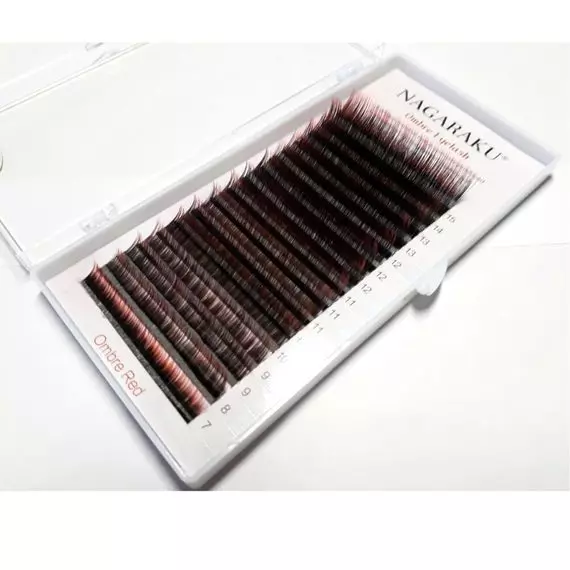 Омбре Nagaraku / Мікс /  Чорні з червоними кінчиками