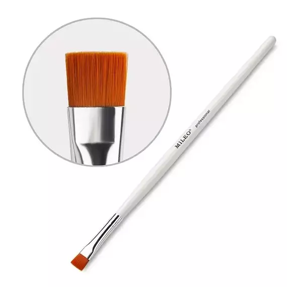 Mileo /  Пензлик широкий прямий для брів / білий