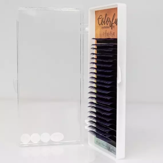 Вії Aurora Lashes / Мікс / Чорні з фіолетовими кінчиками