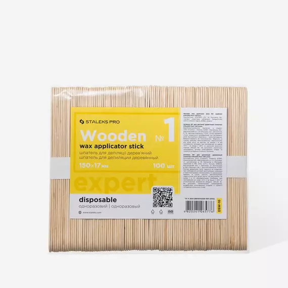 Staleks / Шпатель №1 дерев'янний для депіляції / DSW-10 / 100 шт/уп