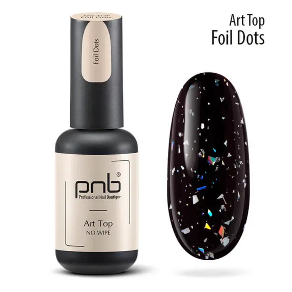PNB / Art Top / Foil Dots / прозрачный с серебристой фольгой /8 мл