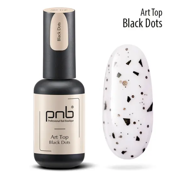 PNB / Art Top matte / Black Dots / матовый с черной крошкой /8 мл