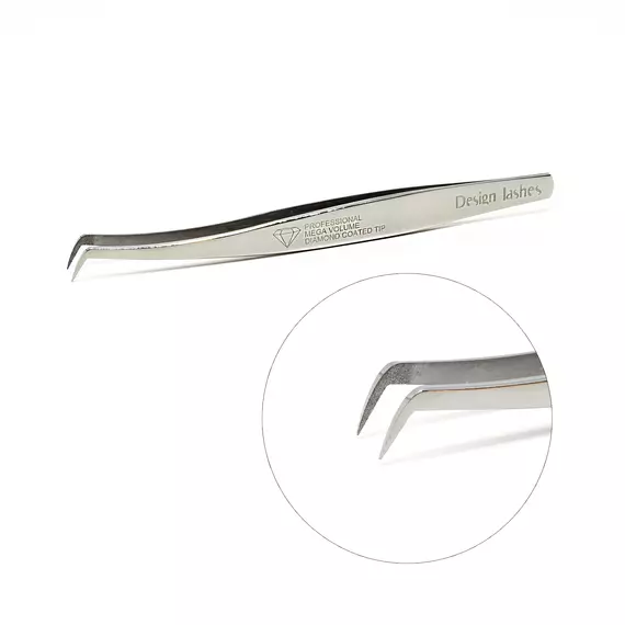 Design Lashes  / Пінцет чобіток тонкий / Diamond / дзеркальний