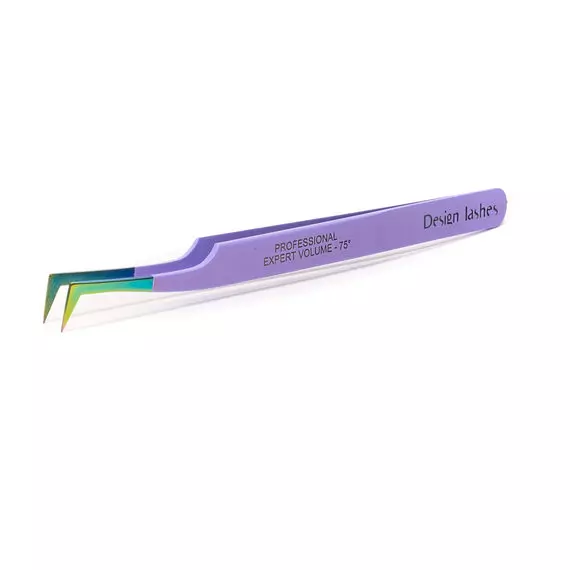Design Lashes  / Пінцет сокирка / ліловий